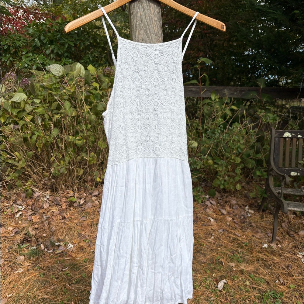 Abercrombie & Fitch White crochet mini dress size small